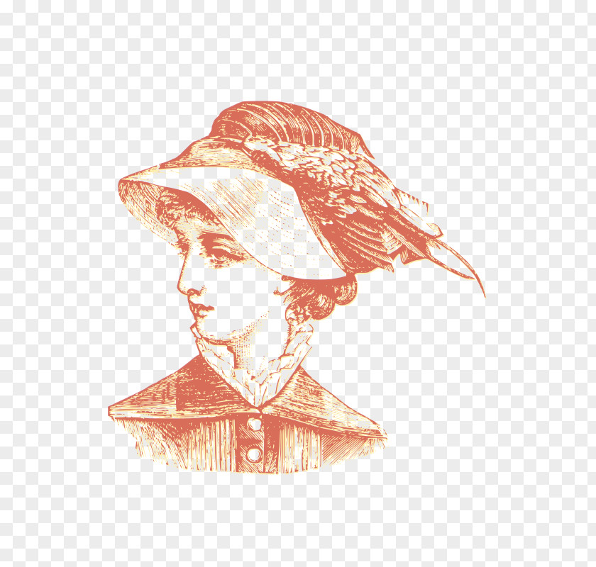 Elegant Woman Drawing The Head And Hands Clip Art PNG
