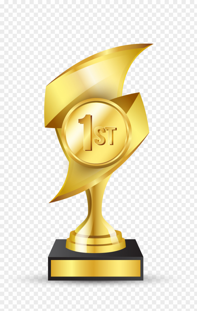 Gold Trophy Award Clip Art PNG