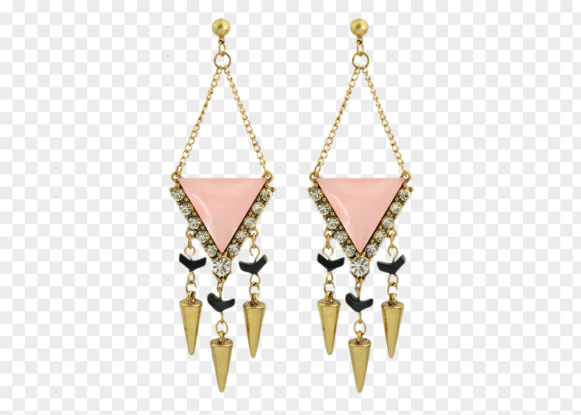 Golden Geometric Earring Imitation Gemstones & Rhinestones Body Jewellery Chandelier PNG