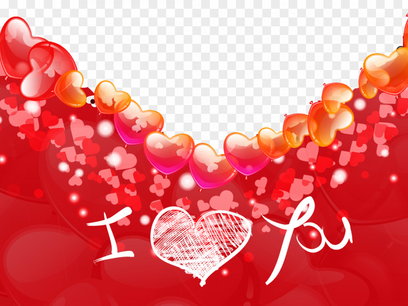 Heart I Love You Typography PNG
