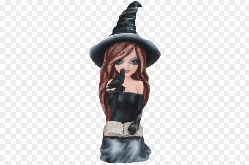 Witchcraft Magic Book Wand Figurine PNG