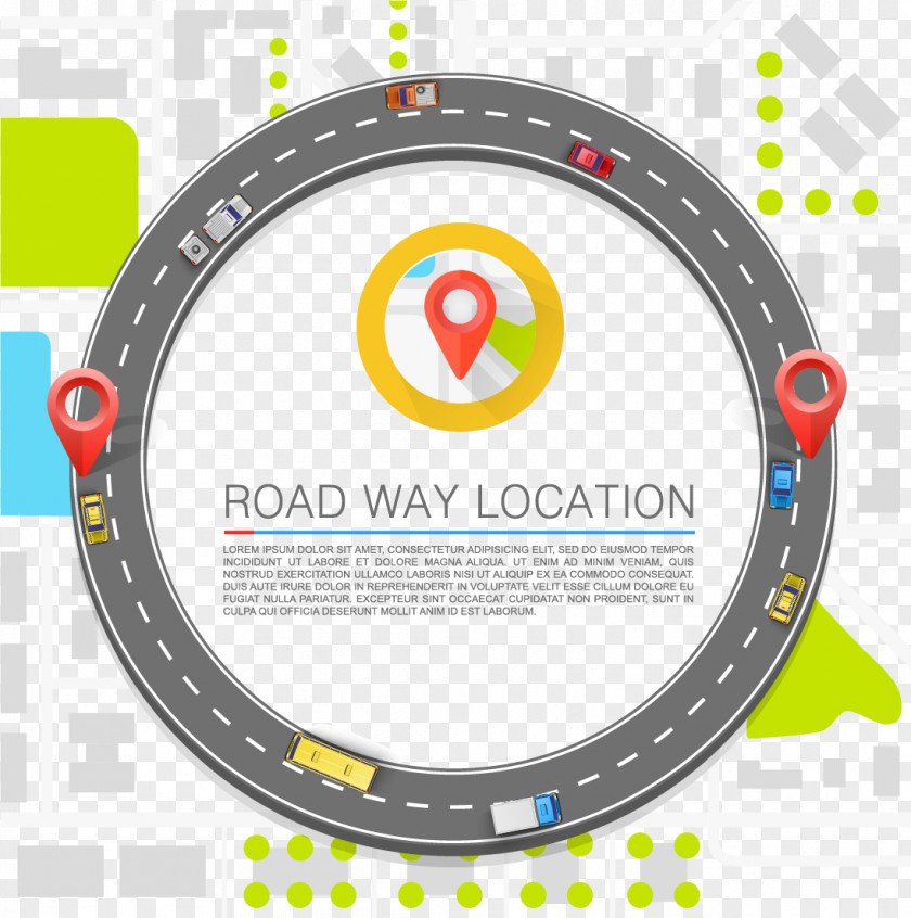 Circular Road Track Map Surface Infographic Illustration PNG