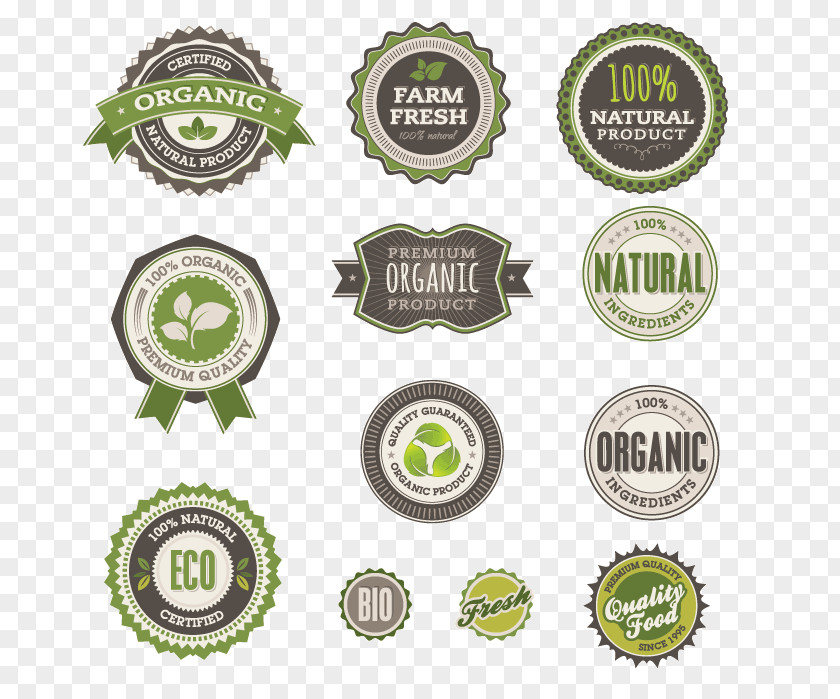Organic Food Label Brand Logo PNG
