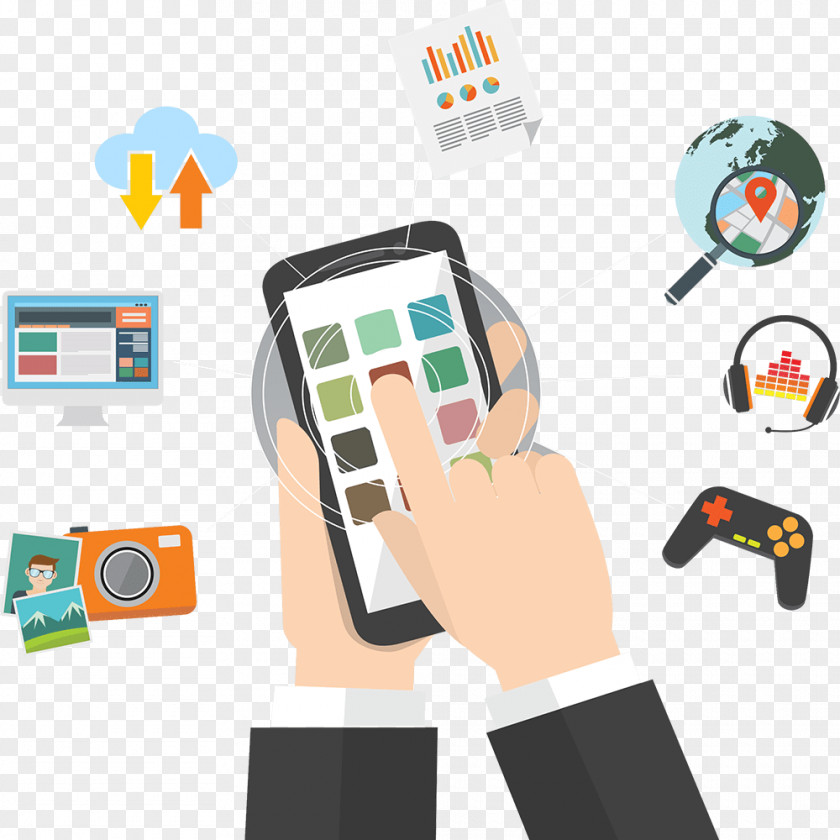 Technology Handheld Electronic Device Marketing Background PNG
