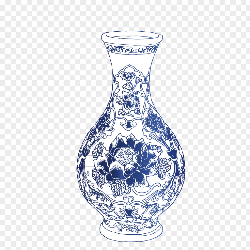 Long-necked Bottle Budaya Tionghoa Porcelain Blue And White Pottery Chinese Ceramics PNG