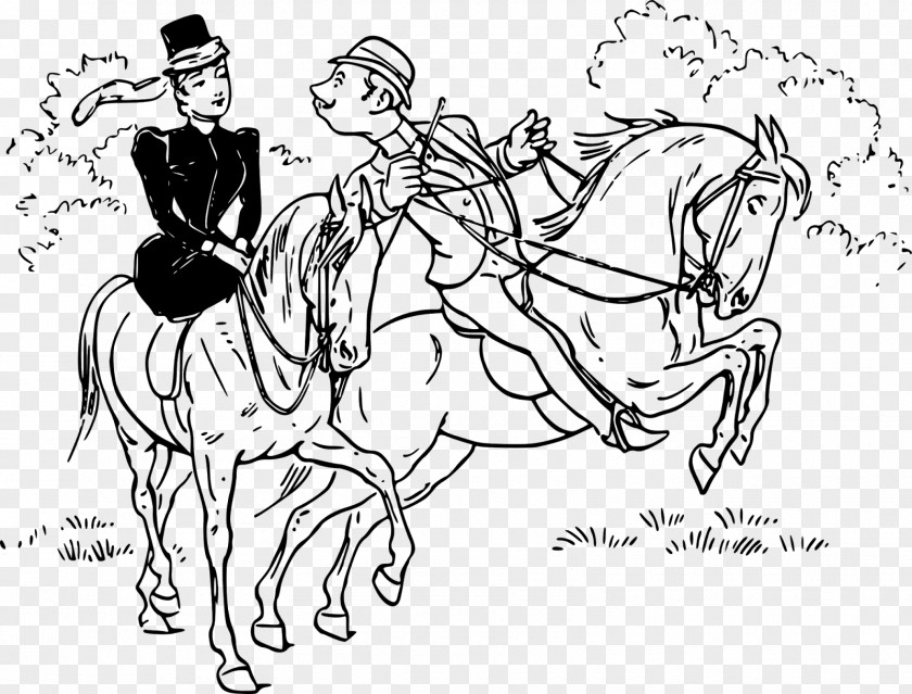 Valentine's Day Theme Riding Horse Equestrian Clip Art PNG