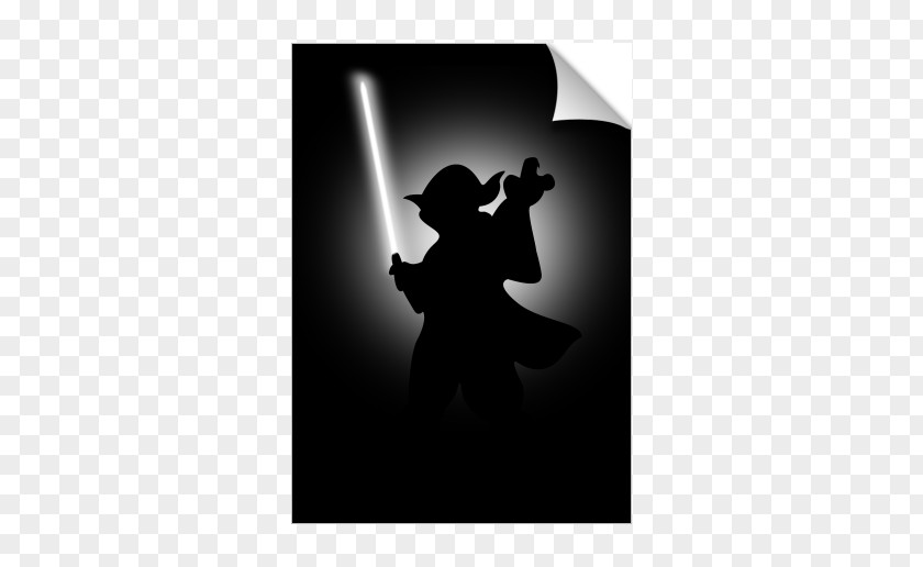 Yoda Silhouette Palpatine Black And White PNG