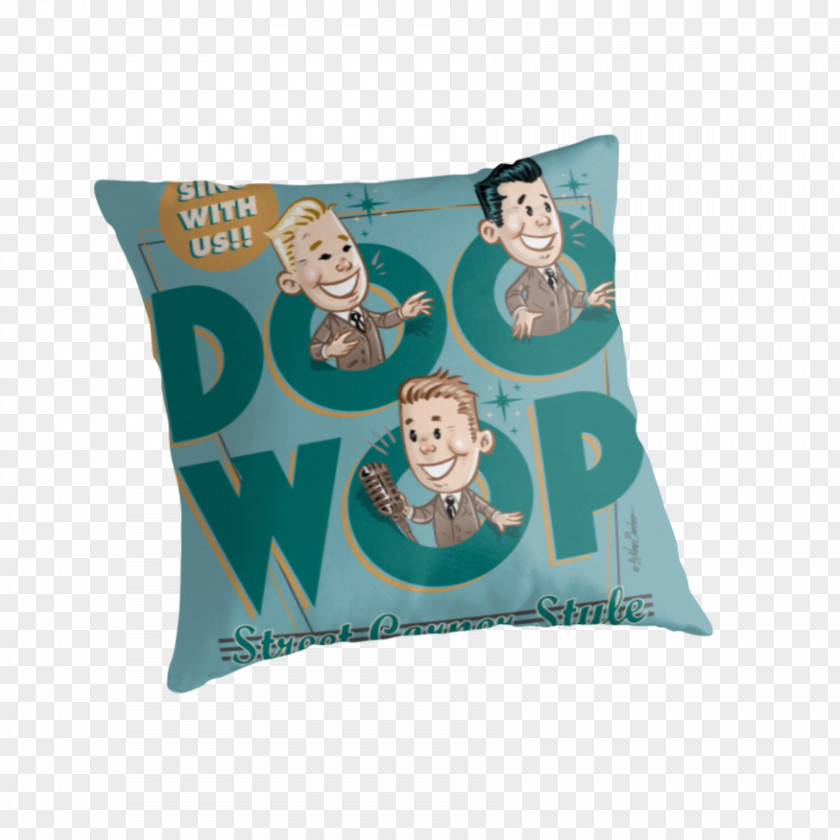 DooWop Cushion Throw Pillows Textile Turquoise PNG