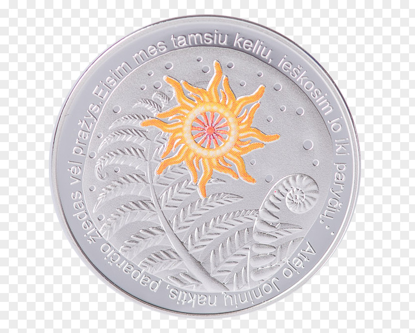 Midsummer Day Coin Medal Silver Lithuanian Mint PNG