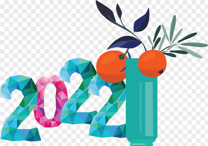 Number 2022 Floral Design PNG