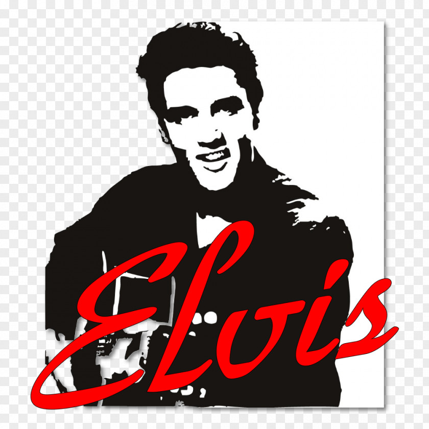 Silhouette Elvis Presley Stencil Portrait PNG