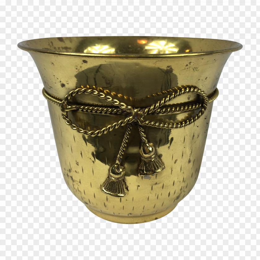 Brass Glass Vase Flowerpot 01504 Metal PNG