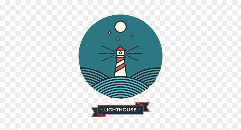 Lighthouse Moonlight Sea Picture Material Light Logo PNG