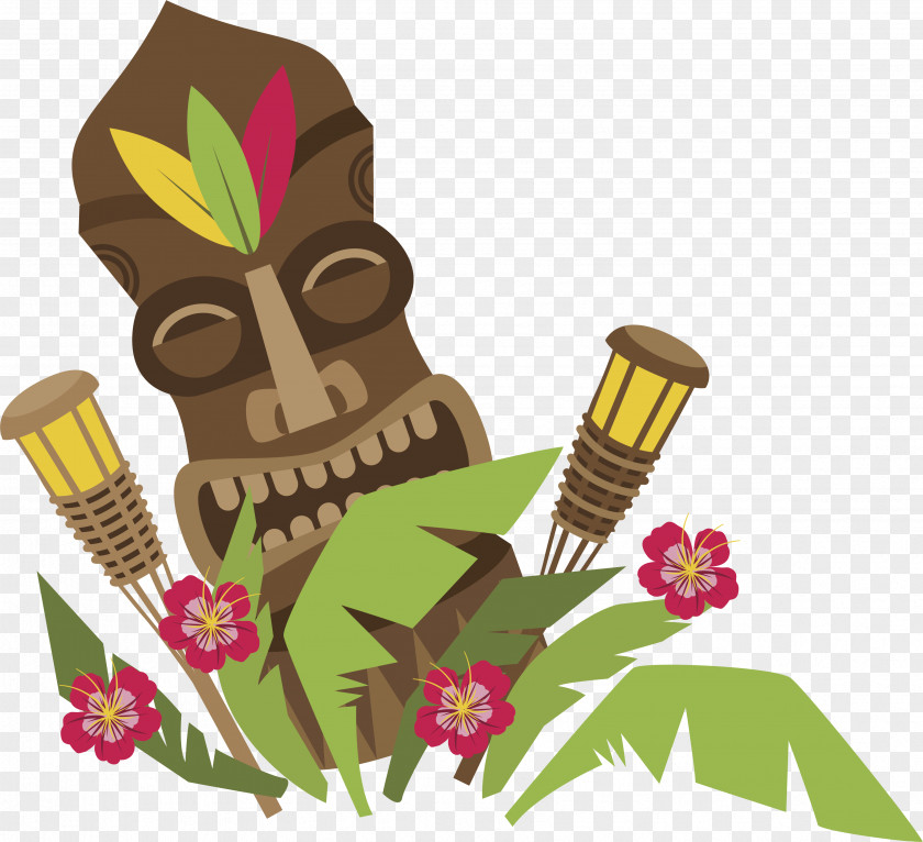 Smiling Face Woodcarving Mask Hawaii Euclidean Vector PNG