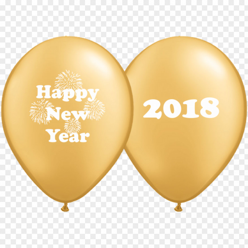 Balloon Toy Silvester 2018 New Year's Eve Gold PNG
