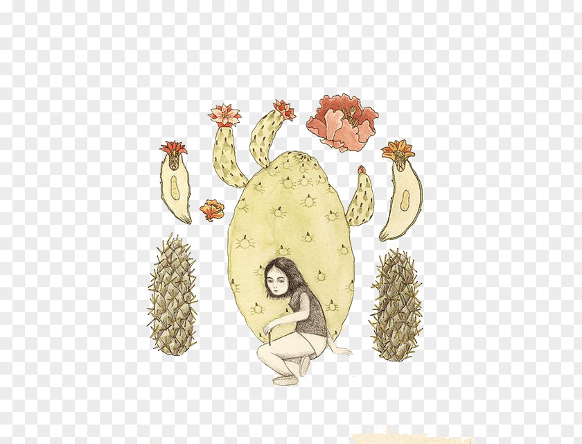 Cartoon Cactus Drawing Illustration PNG