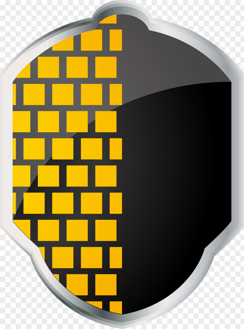 Yellow Shield Illustration PNG