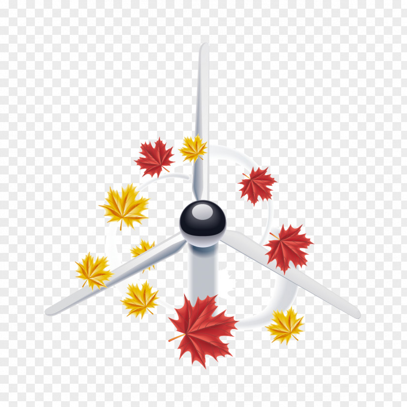 Maple Leafs Fan And Vector Wind Power Energiequelle Environmental Protection Icon PNG