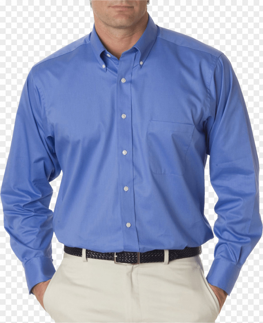 Blue Dress Shirt Image Sleeve Clothing PNG