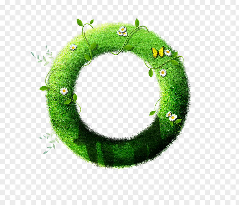 Green Grass Ring Poster Advertising Illustration PNG