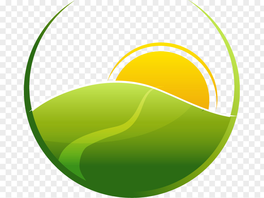 Painted Green Earth Sunrise Icon PNG