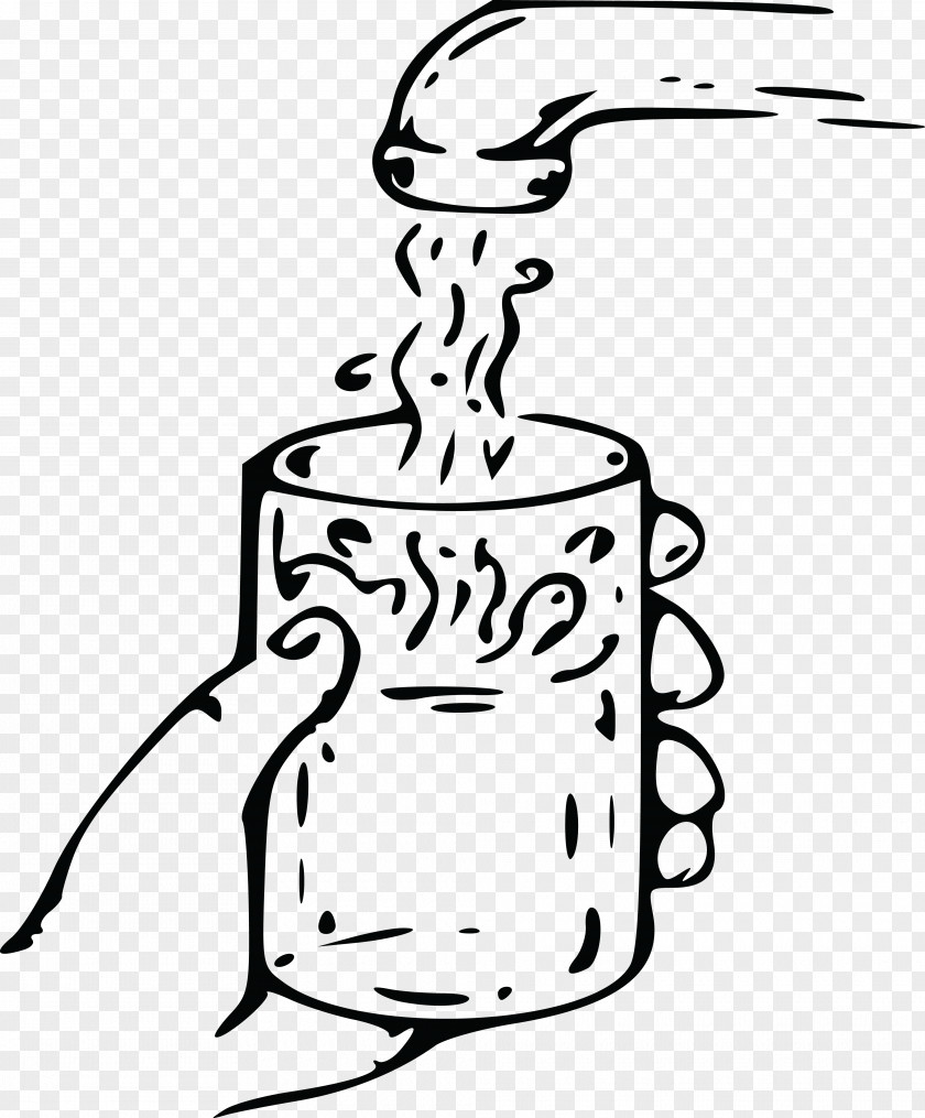 Water Glass Black And White Clip Art PNG