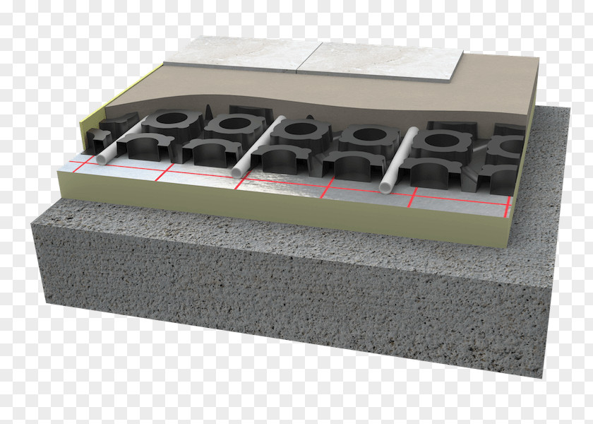 Diffuser Screed Underfloor Heating Concrete Slab Building PNG
