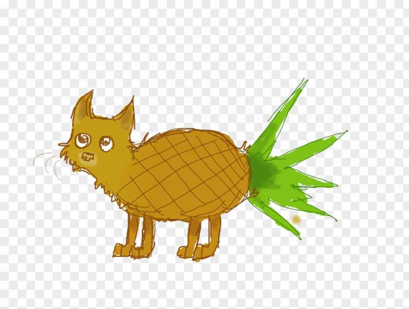 Pineapple Draw Cat Cartoon Tail Wildlife PNG