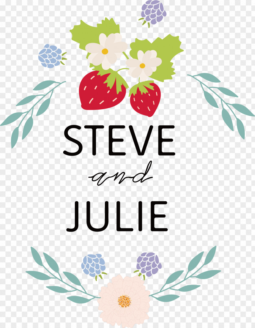 Small Fresh Strawberry Flower Wedding Invitation Letter Floral Design Euclidean Vector PNG