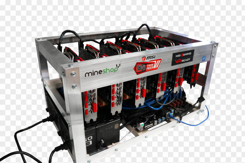 Bitcoin Mining Rig Ethereum Cryptocurrency PNG