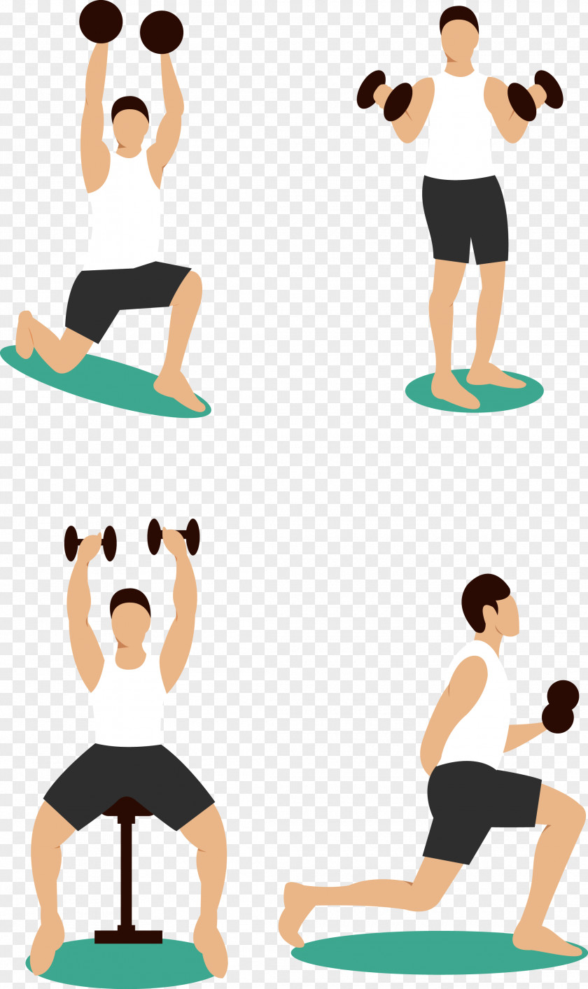 Dumbbell Paper Physical Fitness Adhesive PNG