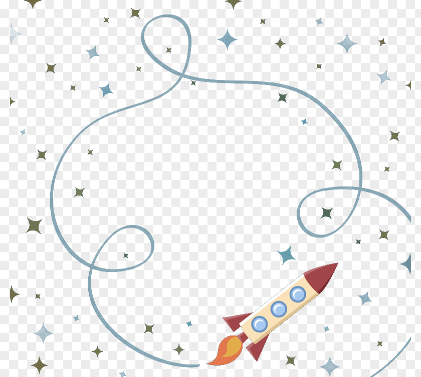 Cartoon Rocket And Trajectory Vector Euclidean PNG