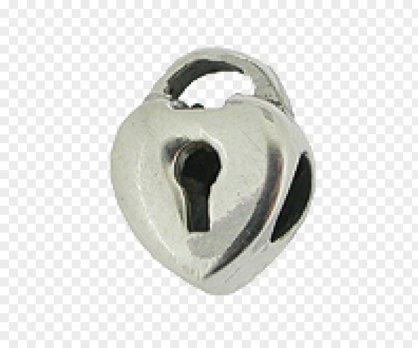 Heart Key Padlock Silver PNG