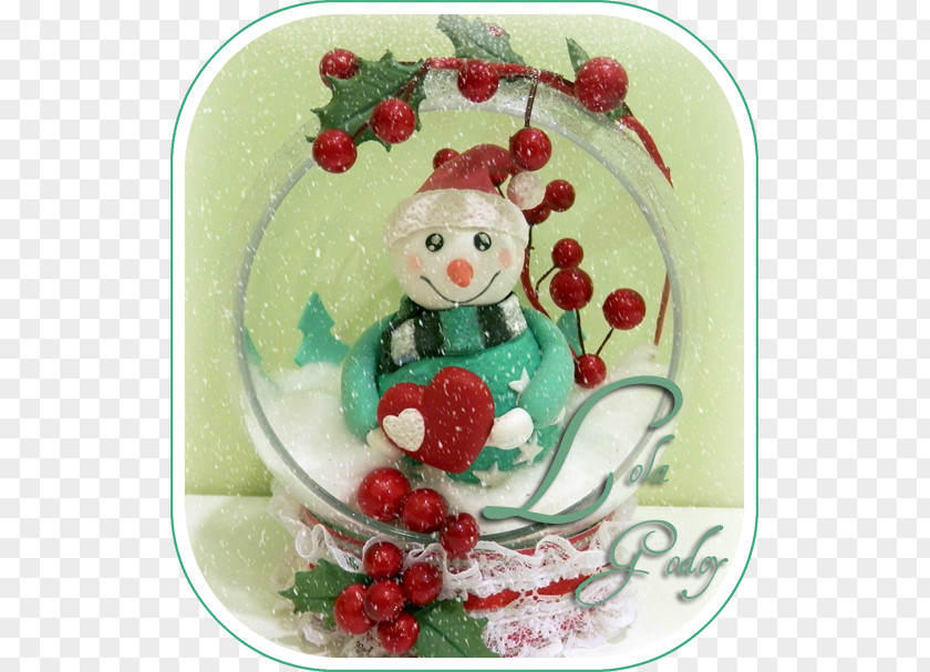 Polymer Clay Snowman Family Christmas Ornament Flower Day PNG