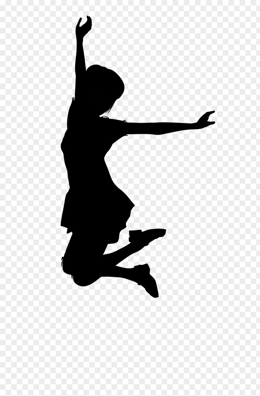 Athletic Dance Move Jumping Woman Cartoon PNG