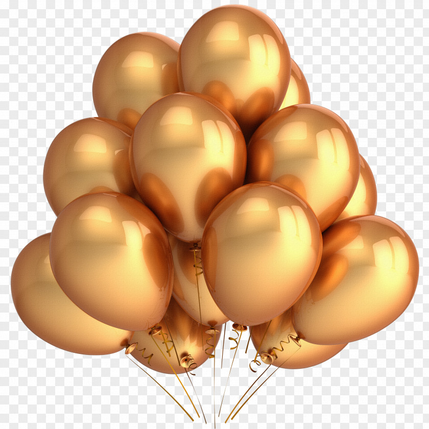 Balloon Bouquet Gold Party Birthday Clip Art PNG