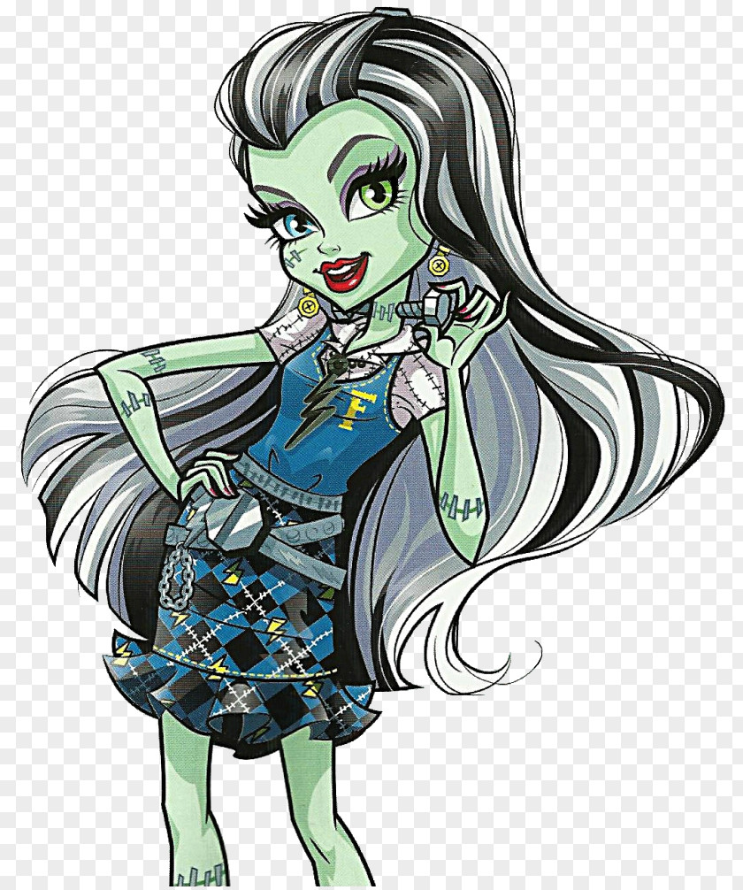 Cartoon Crew Frankie Stein Monster High Doll Ever After Barbie PNG