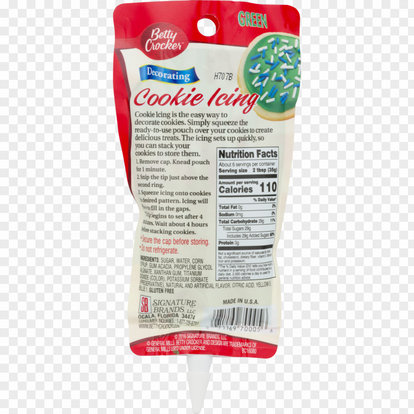 Frosting & Icing Biscuits Betty Crocker Flavor Nutrition Facts Label PNG