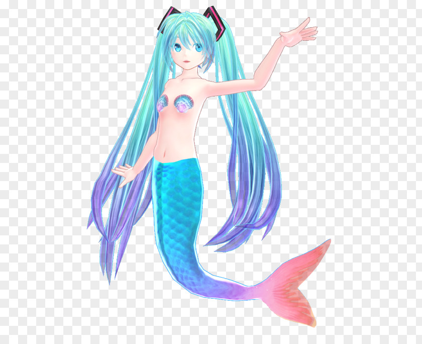 Mermaid Tail Art Long Hair PNG