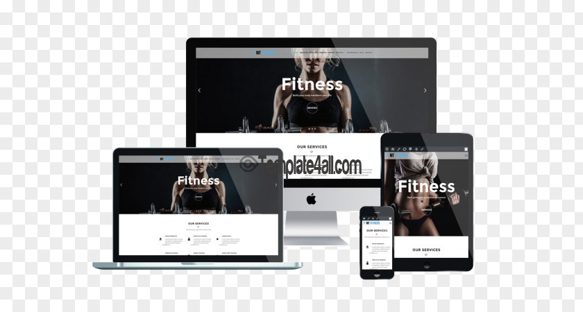 Lifting Barbell Fitness Beauty Responsive Web Design Template System PNG