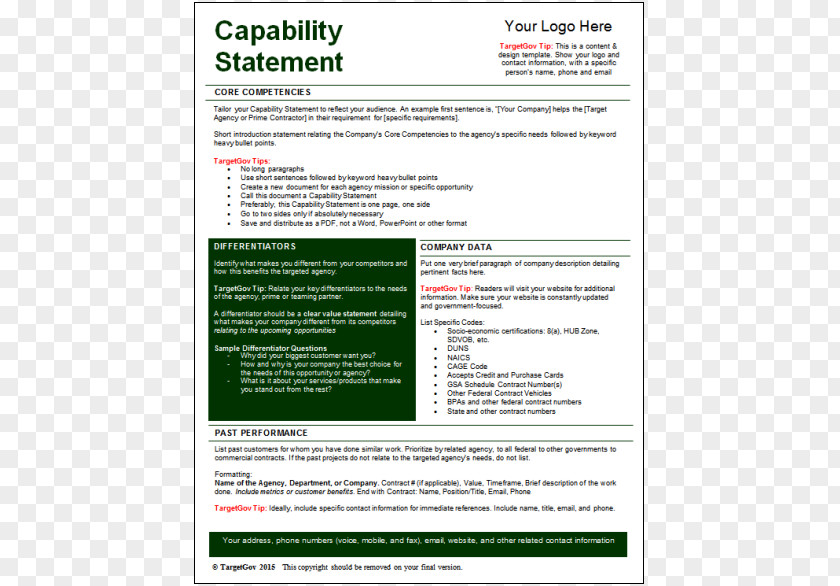 Business Template Microsoft Word Capability Management In Government Contractor PNG