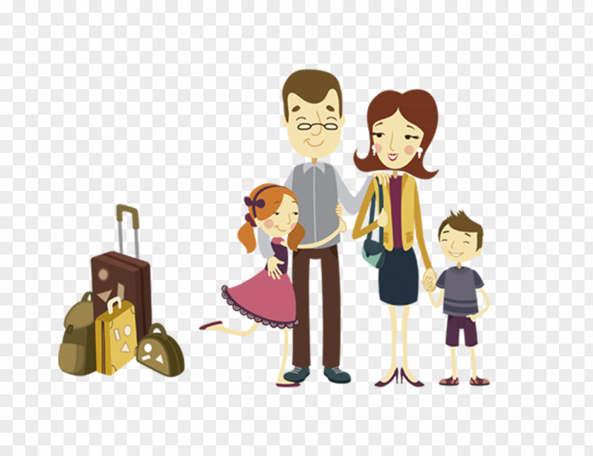 Cartoon Family Travel Drawing Pinta Child PNG