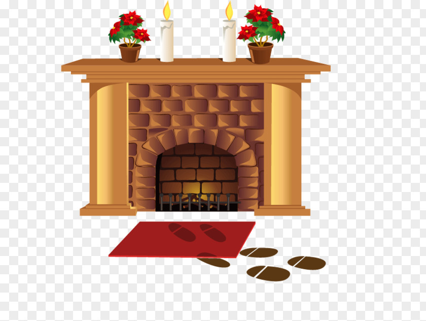 Furniture Table Fireplace Christmas PNG