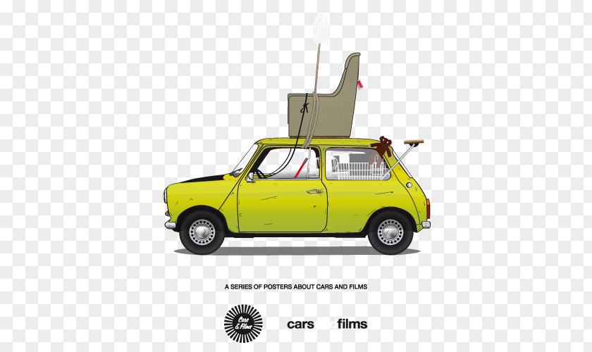 Mr. Bean MINI Cooper Cars Poster Film PNG