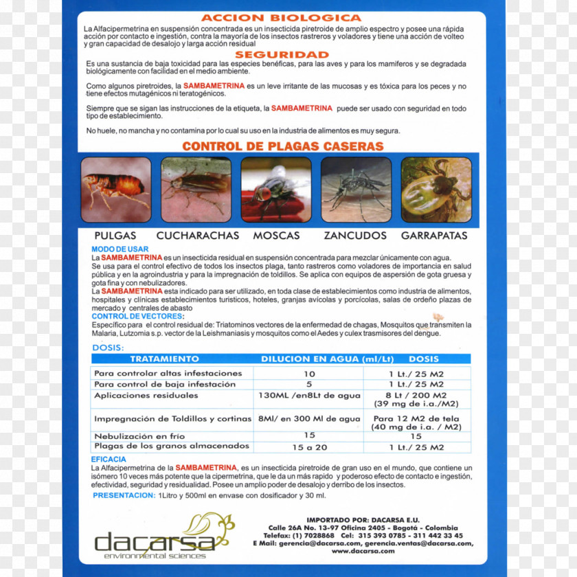 Samba Insecticide Pyrethroid Brochure Concentració Area PNG
