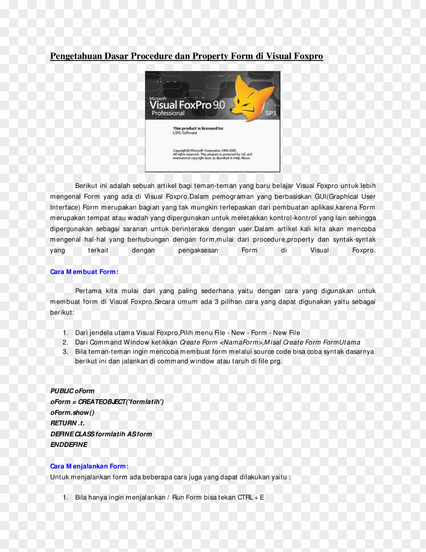 Design Document Visual FoxPro Brand PNG