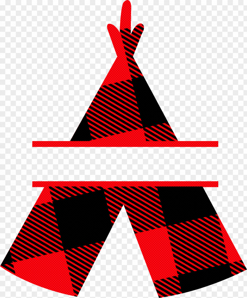 Red Font Plaid Triangle PNG