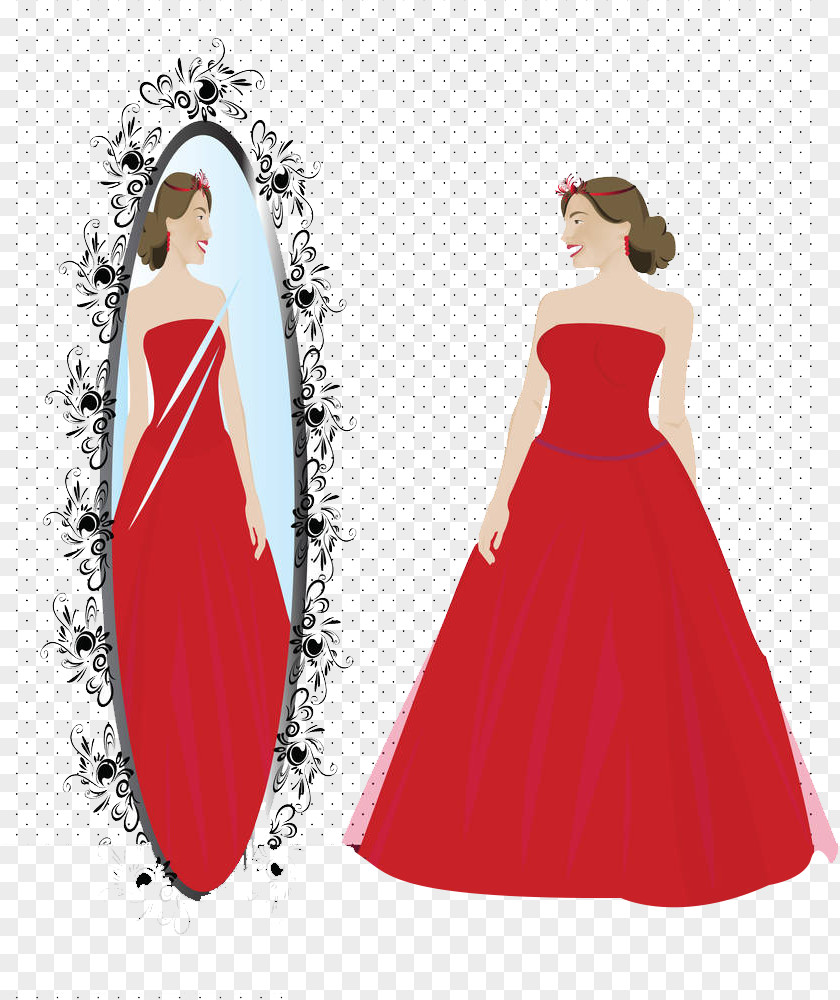The Bride In Mirror Photography Illustration PNG