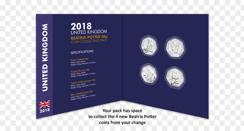 Beatrix Potter The Tale Of Peter Rabbit And Benjamin Bunny Fifty Pence World Collection PNG