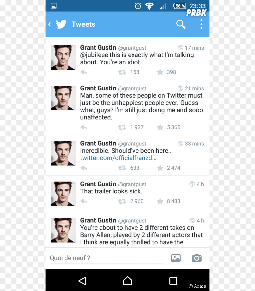 Grant Gustin Web Page Multimedia Screenshot Online Advertising PNG